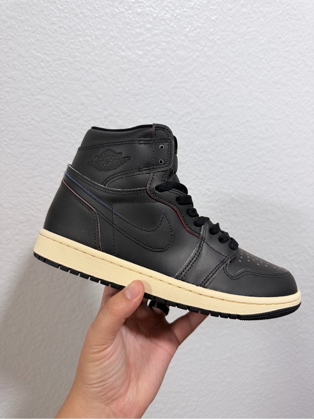 Nike Black High-Top Sneaker with Cream Midsole